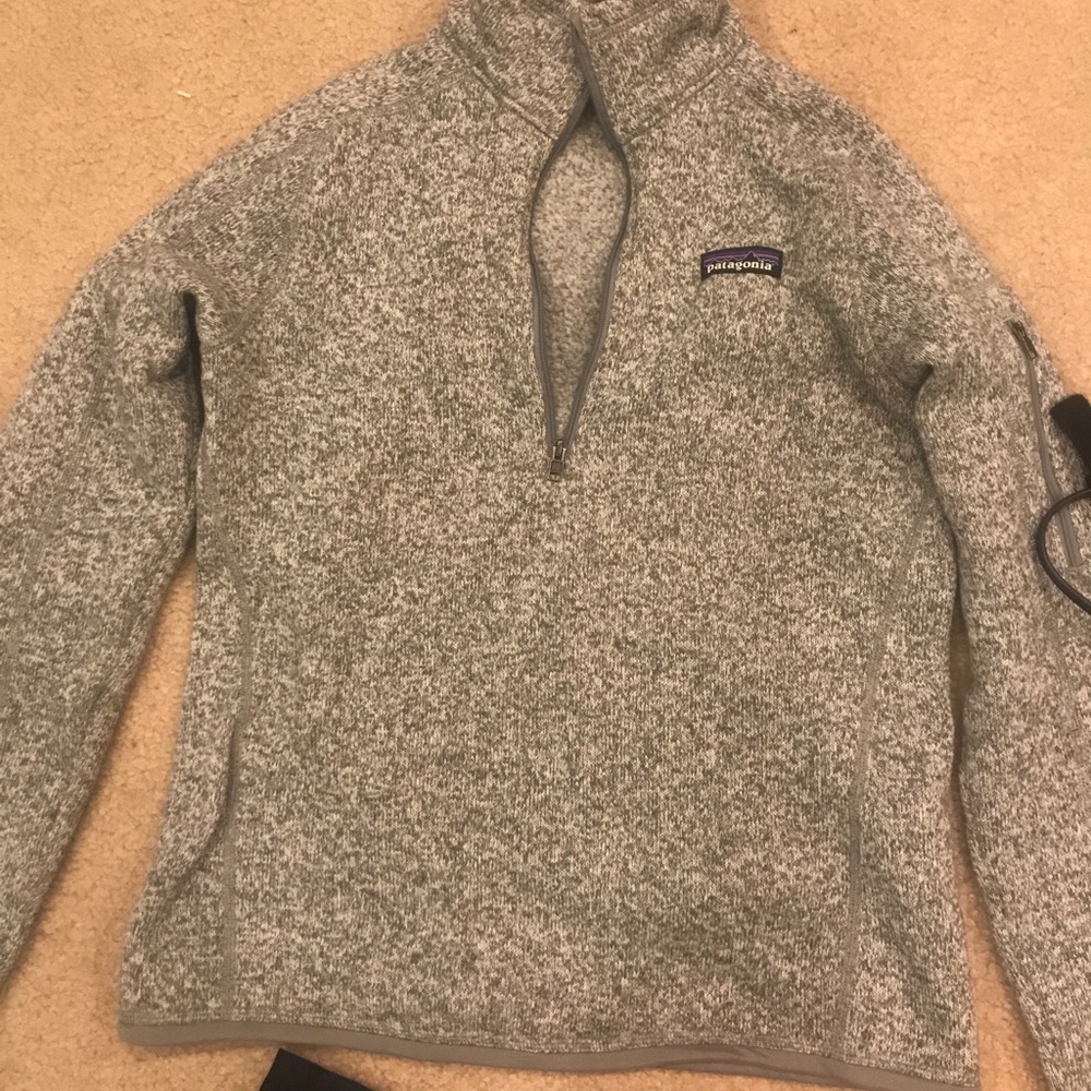 Patagonia knit grey quarter zip
